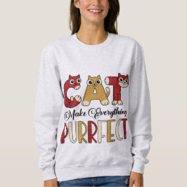 Rolig Kattälskare Grafisk Ordkonst T Shirt