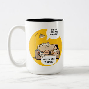 Rolig kattälskare introvert humor Citat Två-Tonad Mugg