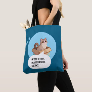 Rolig Kattälskare Introvert Humor Tygkasse