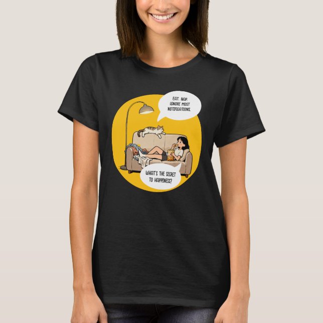 Rolig kattälskare introvert humorcitat t shirt (Framsida)