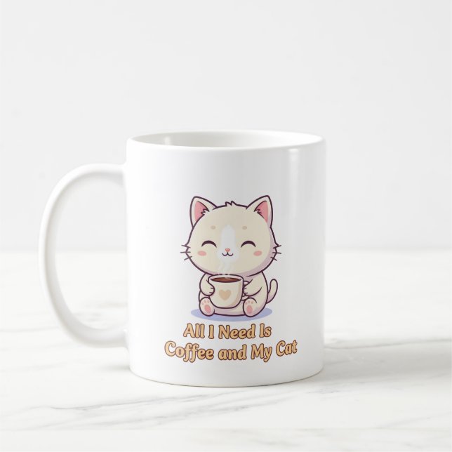Rolig Kattälskare Kaffekopp, Söt Kattmamma Present Kaffemugg (Vänster)