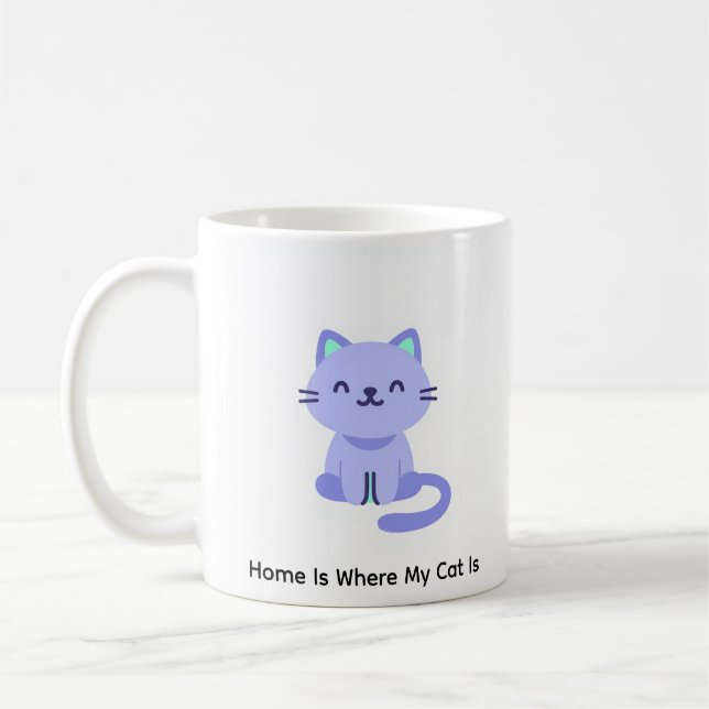 Rolig Kattälskare Kvick Mug – Söt Present till Kat Kaffemugg (Vänster)