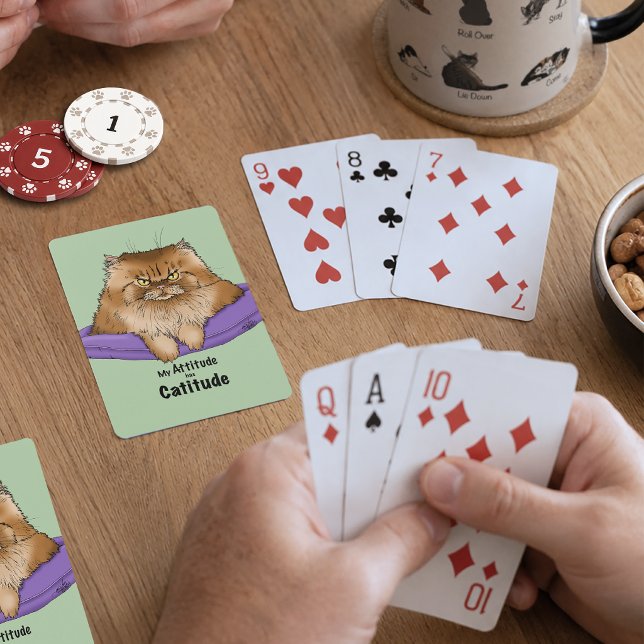 Rolig kattattityd casinokort (Skapare uppladdad)