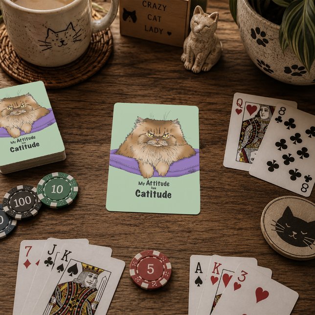 Rolig kattattityd casinokort (Skapare uppladdad)