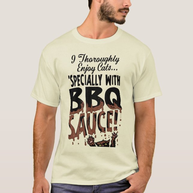 Rolig kattBBQ T-shirt (Framsida)