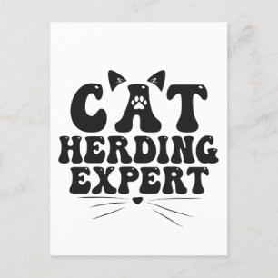 Rolig kattbeteendeexpert humoristisk djur kattälsk vykort