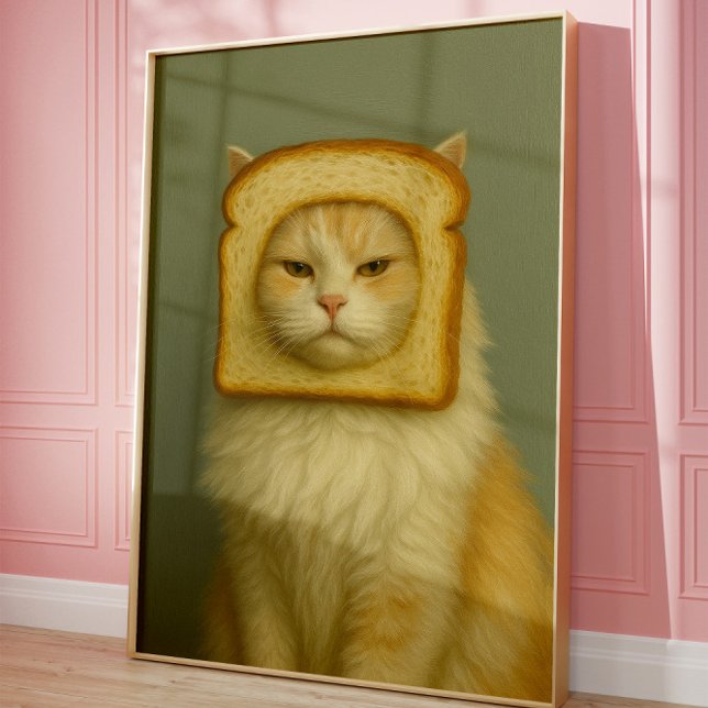 Rolig kattbröds surrealistiska väggkonsttryck poster (Skapare uppladdad)