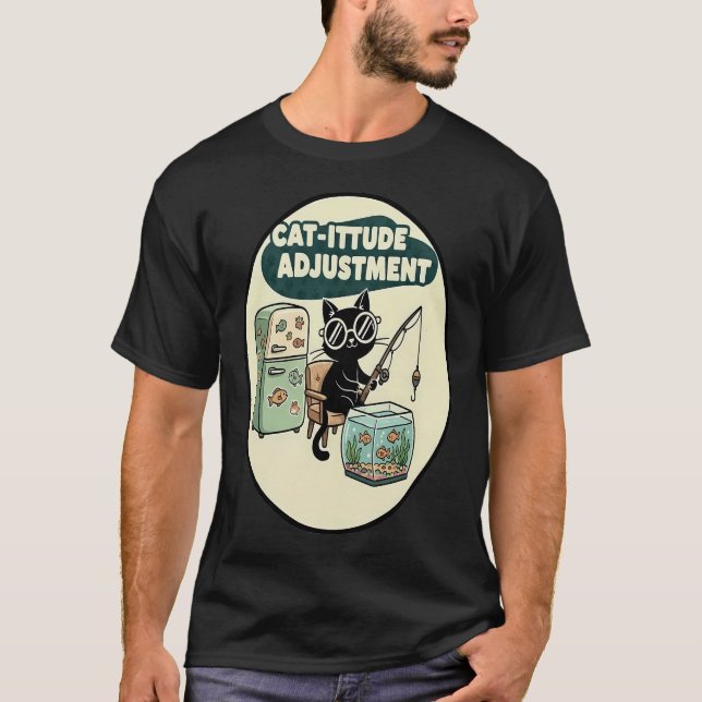 rolig kattdesign t shirt (Framsida)