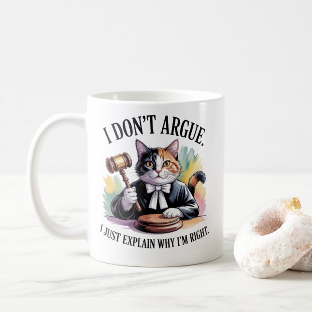 Rolig Kattdomarmugg - Jurist Jag Förklarar Bara Va Kaffemugg (Med munk)