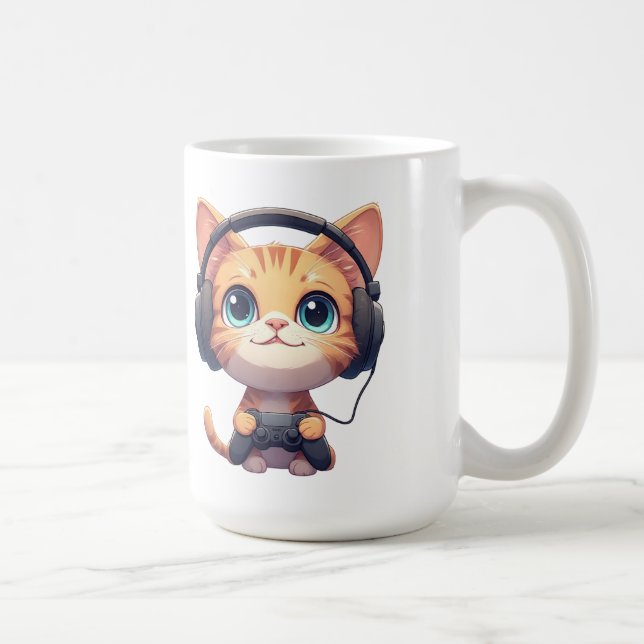Rolig kattgamer – Present till kattälskare och gam Kaffemugg (Höger)