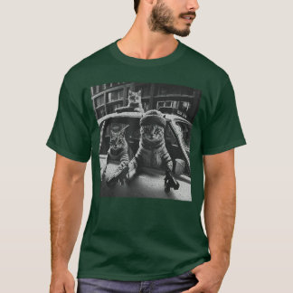 Rolig kattgäng Vintage söt kattunge gangster katt T Shirt