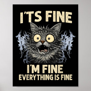 Rolig kattgrafik män kvinnor barn konstig galen me poster