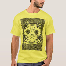 Rolig kattgrafisk porträtt herr T-shirt