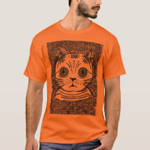 Rolig kattgrafisk porträtt herr T-shirt