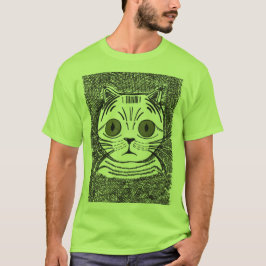 Rolig kattgrafisk porträtt herr T-shirt