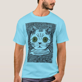 Rolig kattgrafisk porträtt herr T-shirt