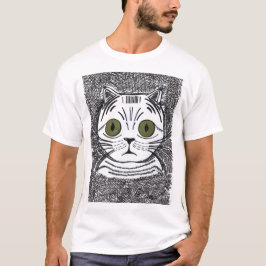 Rolig kattgrafisk porträtt herr T-shirt