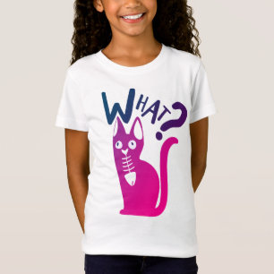Rolig kattgraj Minsta Rosa Röd Gradient Tecknad T Shirt