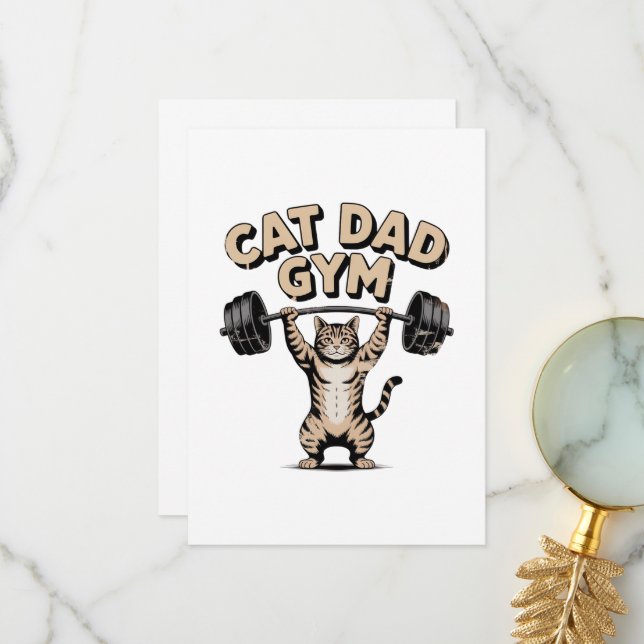 Rolig kattgym för pappa tack kort (Fram/Back In Situ)