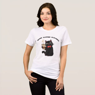 Rolig kattkaffedesign - "Mer kaffe tack" T Shirt