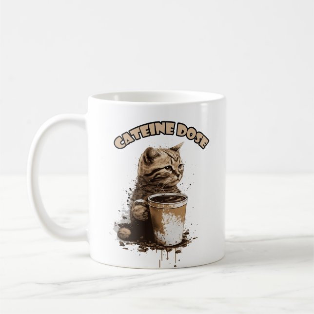 Rolig kattkaffekopp för kattälskare kaffemugg (Vänster)