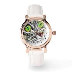 Rolig kattklocka armbandsur