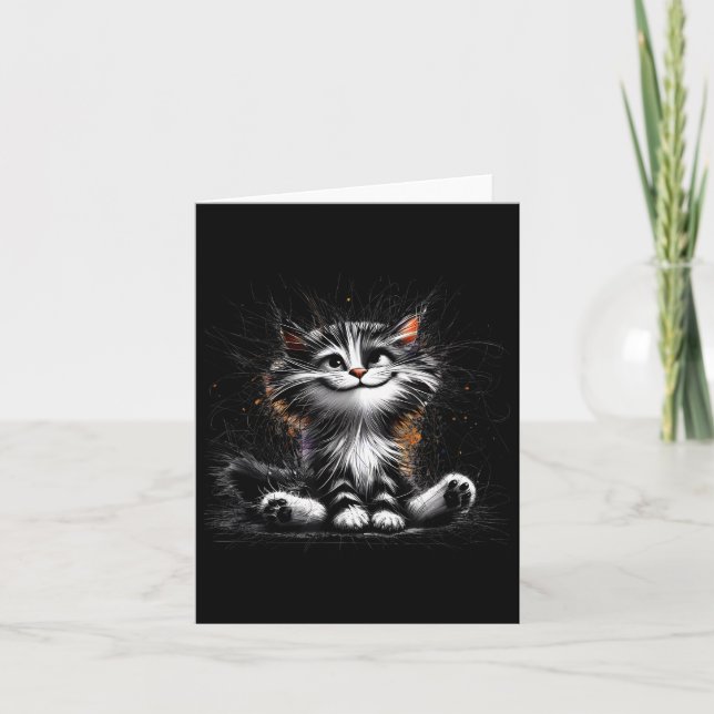Rolig kattkonsttryck  kort (Framsida)