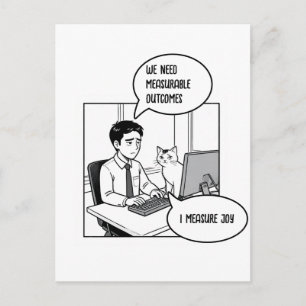 Rolig kattkontorshumor Företagscartoon Vykort