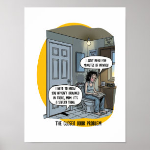 Rolig Kattmamma Badrumshumor Present Poster