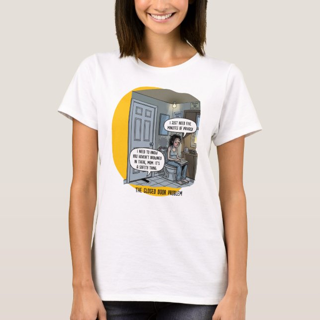 Rolig kattmamma badrumshumor present t shirt (Framsida)