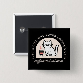Rolig kattmamma för kaffefröjd knapp