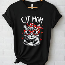 Rolig kattmamma med glasögon och bandana Dam-