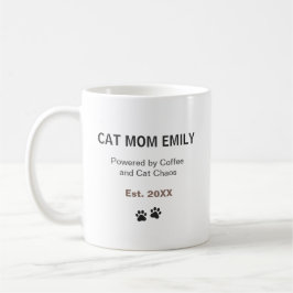 Rolig kattmamma Personlig mugg Anpassat namn kaffe