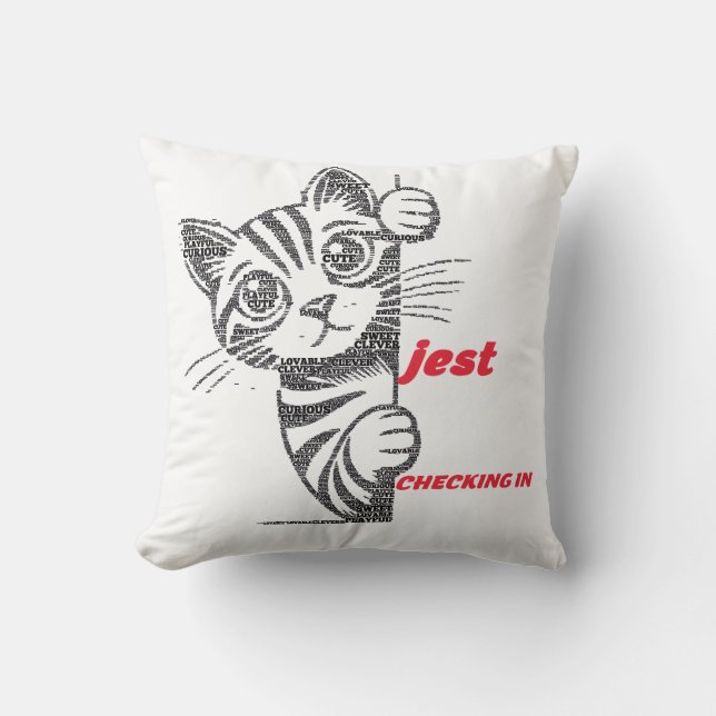 Rolig kattmamma present | Jest typografi design |  Kudde (Framsida)