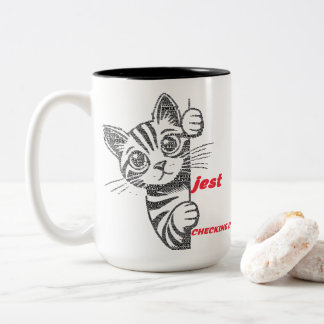 Rolig kattmamma present | Jest typografi design | Två-Tonad Mugg
