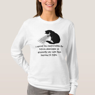 Rolig kattmaskinskrivningskjorta tee shirt