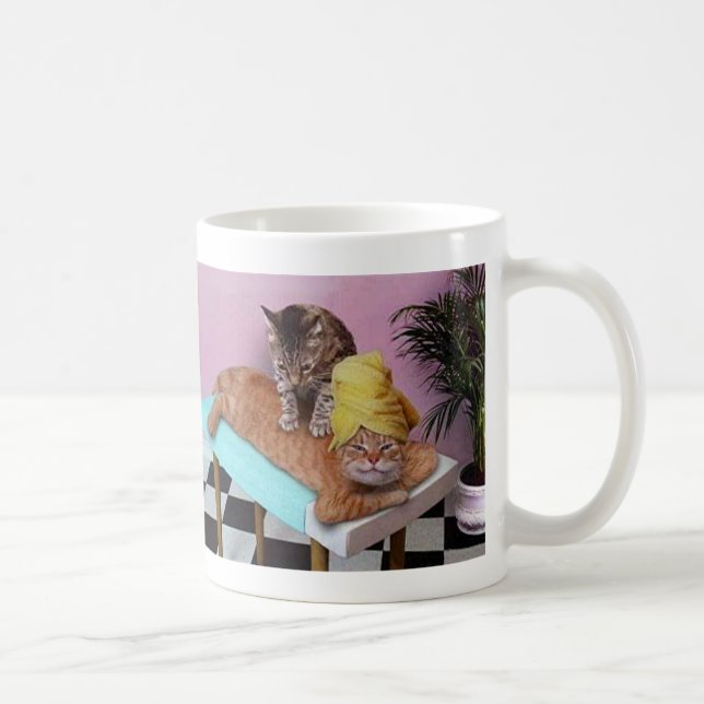 Rolig kattmassage kaffemugg (Höger)