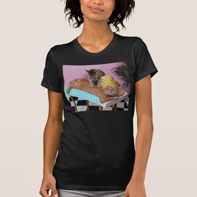 Rolig kattmassage tee shirt (Framsida)
