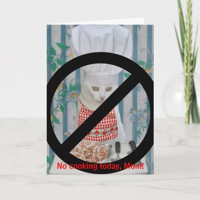 Rolig kattmors dag ingen matlagning kort (Framsida)