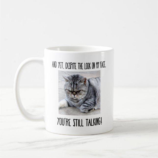 Rolig kattmugg, anpassad present till kattälskare kaffemugg (Vänster)