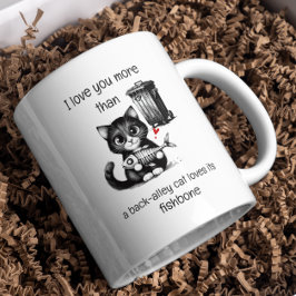 Rolig kattmugg – Fishbone-valentinskram Kaffemugg