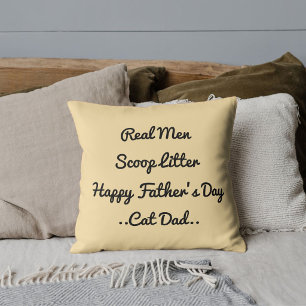 Rolig Kattpappa Fars Dag Söt Svart Beige Trendig Kudde