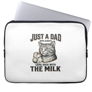 Rolig Kattpappa Kom Tillbaka Med Mjölk Vintage Trö Laptop Fodral