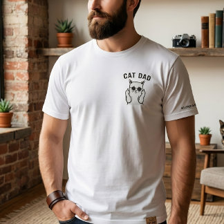 Rolig Kattpappa Mittfingerkatt med Solglasögon T Shirt