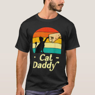 Rolig kattpappa vintage kattälskare kattpappa fäde t shirt