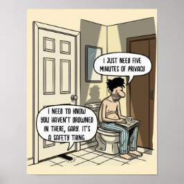 Rolig kattpappas present med badrumshumor poster