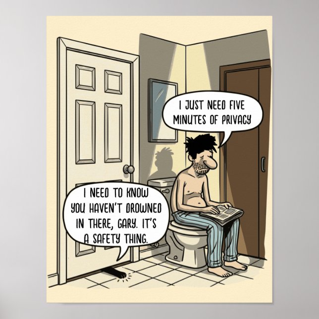 Rolig kattpappas present med badrumshumor poster (Framsidan)