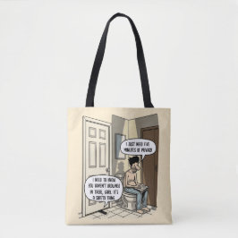 Rolig kattpappas present med badrumshumor tygkasse