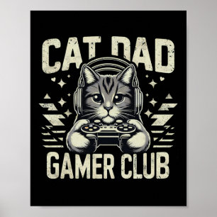 Rolig kattpappaspratareklubb för honom TV-spel Kat Poster