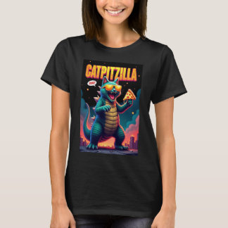 Rolig kattpizza monster Kattpizilla Söt T Shirt